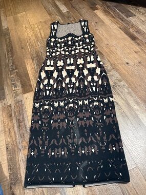 Express Black, Brown & Cream Patterned Maxi Dress
